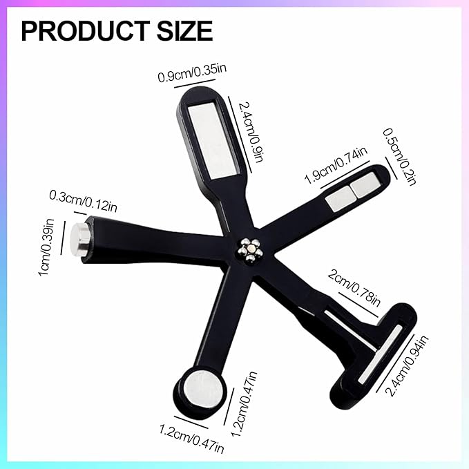 Laza Nail Magnet Set, Super Strong 6-in-1 Cat Eye Magnet for Nails, Nail Magnet Tool for Velvet Gel Polish, Magnetic Nail Polish Wands for 9D Galaxy Cat Eye Nail Art Design