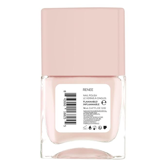 Nails Inc It's Topless Gel-Like Nail Polish, 4-in-1 Base Coat, Treatment, Color & Top Coat, Long Lasting, Strong, Chip Free Nails, Glossy Salon Quality Manicure, Air Dry Nail Polish, Renee, 0.47 Fl Oz