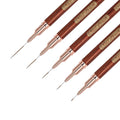 Wooden Nail Art Brushes, 5Pcs Nail Art Liner Brushes, Painting Art Design Brush Set Nail Dotting Drawing Tool for Long Lines, Thin Details, Fine Drawing Sizes 6/9/12/15/18mm, Rose gold