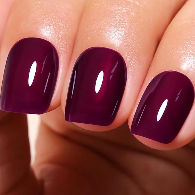 Gel Polish, 0.5 Fl Oz Burgundy Red Gel Nail Polish Autumn Winter Soak Off LED UV Gel Nail Polish Starter Manicure Salon DIY Nail Gel Polish