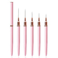 Nail Art Liner Brushes - Eptbsdu 5PC Nail Art Brush for Long Lines, Liner Brush UV Gel Polish Painting Nail Design Brush Metal Handle Nail Drawing Pens, Sizes 7/9/11/15/25mm