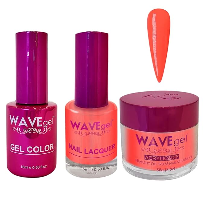WAVEGEL Soak-Off Gel, Nail Lacquer & Acrylic/Dip Powder Matching Set - Princess Collection - #97 Mula Dance