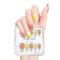 100% Handmade Press-On Nails,3D Flower & Leopard French Tips,Glossy Nude Medium Almond Shape | Spring/Summer DIY False Nails | Reusable Nail Art(10PCS-S)