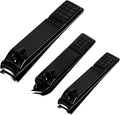 Nail Clippers Set, Sharp Stainless Steel Fingernail and Toenail Clippers, Nail Clippers for Thick Nails or Ingrown Nails, Perfect 3 PCS Black Nail Cutter for Men and Women.