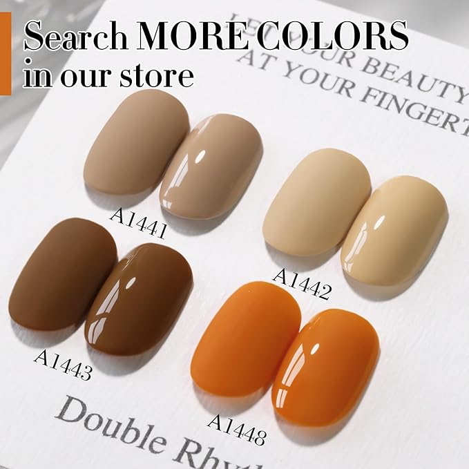 Double Rhythm Gel Polish 15ML Jelly Sheer Pastel Light Milky Color Pearl White Bottle 1 PC 0.5 OZ Full Size Nail Art Salon at Home (Deep Ginger Yellow-D1448)