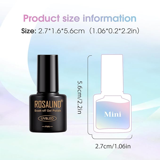 ROSALIND Neon Gel Nail Polish, 8 Colors Macaron Gel Polish Soak Off UV Pastel Yellow Pink Green Nail Polish Set for Home Salon Manicure