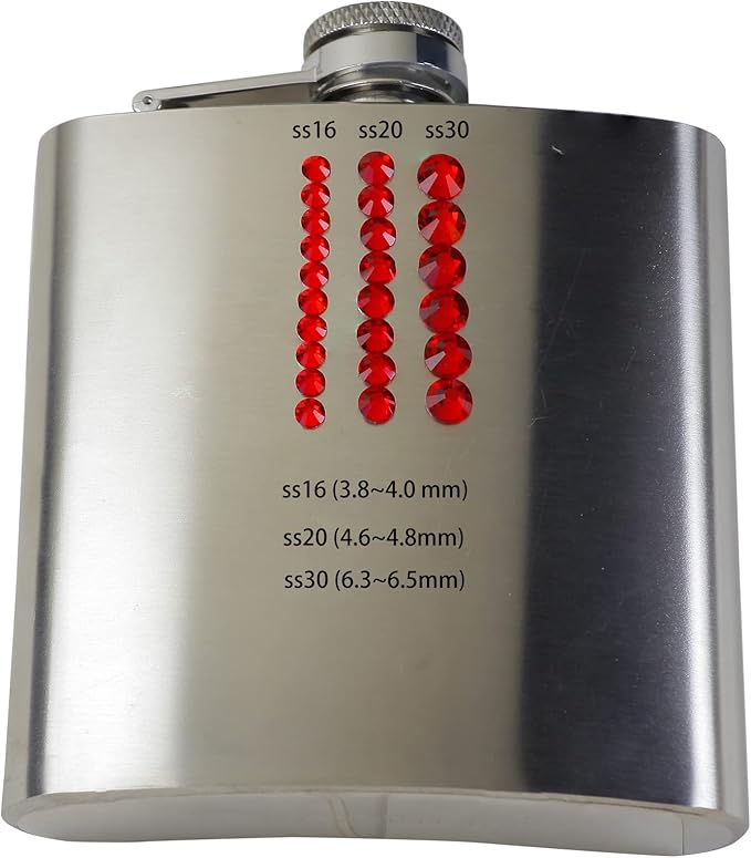 Genie Crystal SS16 Rhinestones Light Siam Red, 4mm 3600pcs Flatback Glass Strass Crystals for Tumblers, Shoes, Clothes & DIY Crafts