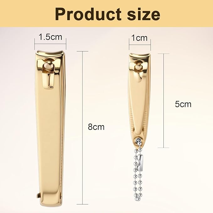 Bememo 12 Pieces Stainless Nail Clippers Set Fingernail and Toenail Clippers Nail Cutter Tool Set for Men and Women(Gold)