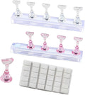 2 Sets Painting Nails Practice Stands, Art Fake Nail Holder, Fake Nails Holder, Acrylic Practice Nail Stand Set 30 Pcs Reusable Adhesive Putty