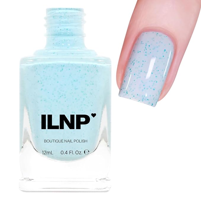 ILNP Starling - Pale Turquoise Speckled Nail Polish, 7-Free, Non-Toxic, Vegan, Cruelty Free, 12ml