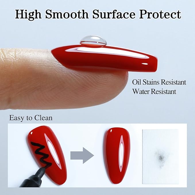 Double Rhythm 2 Pcs 15ML No Wipe Gel Top Coat and Base Coat Set Clear Glossy Gel Polish Kit Soak Off UV LED (2Pcs Top Coat)
