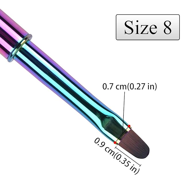 1Pcs Oval UV Builder Gel Nail Brush Rhinestone Handle Professional Nail Art Tool for Polygel Hard Gel