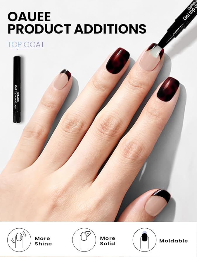 Semi Cured Gel Nail Strips | Built-In Gel Top Coat | UV Light Required | Salon Quality, Easy Application And Removal (Vintage Tortoiseshell）
