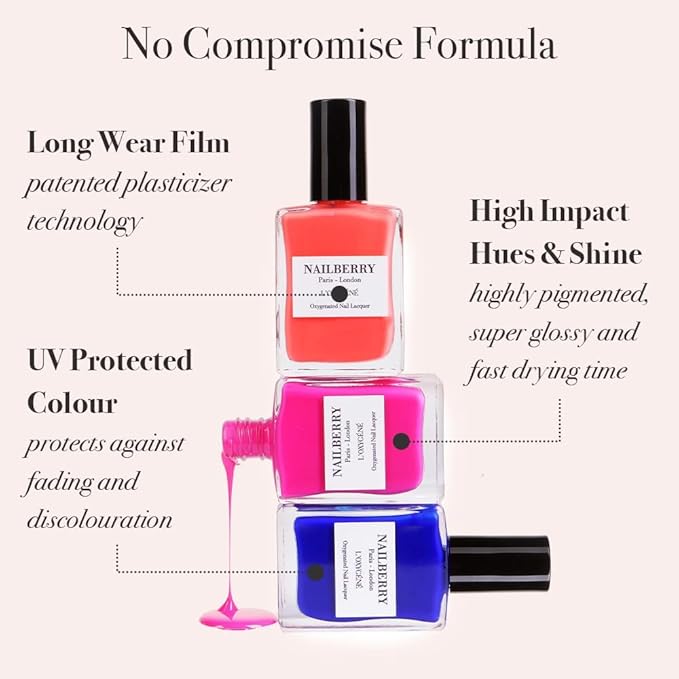Nailberry L'Oxygéné Oxygenated Nail Lacquer | Glamazon | Pearlized Green Blue Opaque Polish | UV Protected Long-Wear Nail Polish | 12-Free | Vegan | Certified Halal | Cruelty & Gluten Free | 15 ml