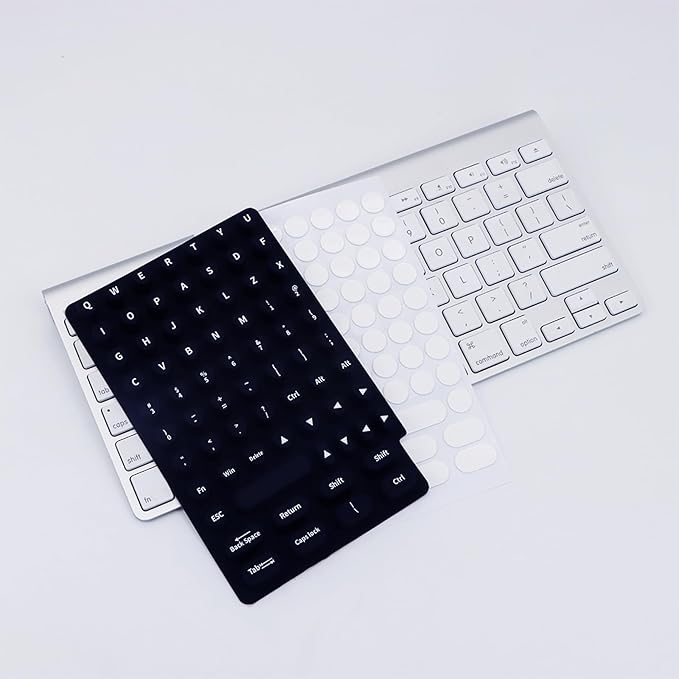 Raised Keyboard Stickers for Long Nails with Letters - Heart-Shaped Antistatic Silicone Protective Cover with Tweezers, Wet Wipes, Dry Towel & Jelly Glue, Ideal for Typing, Gaming & Nail Art (70 Pcs)