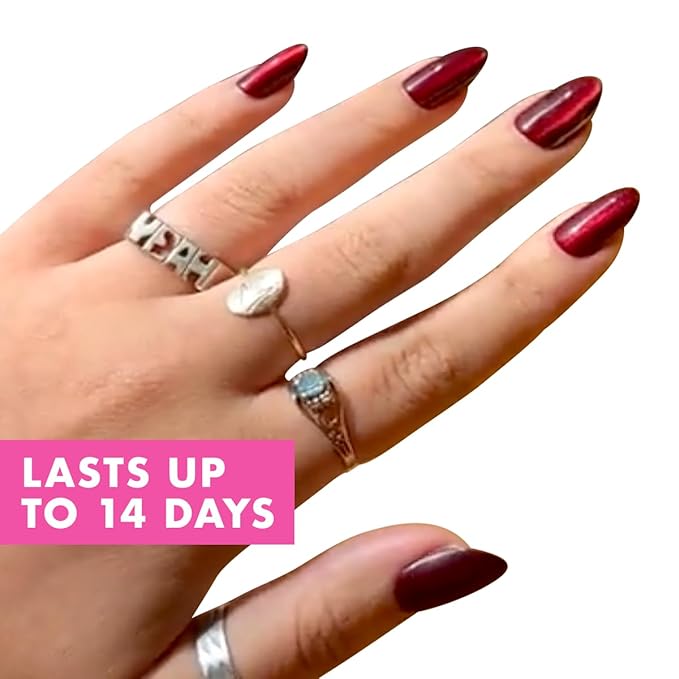 Olive & June Instant Mani Press-On Nails (Glue) | 42 Fake Nails, 21 Sizes | Non-Toxic, Long-Lasting Recycled Materials Realistic Look | Salon-Quality at Home | Medium, Oval | Obsessed Velvet