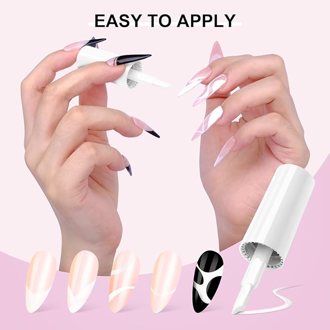 SAVILAND French Gel Nail Polish: 1PC 10 ML White Gel Polish Easy French Smile Line in 5s French Tip Nail Tool French Nails U V LED Gel French Tip Nail Art Nail Supplies for Starter Professional Gift