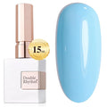 Double Rhythm Gel Polish 15ML Jelly Sheer Pastel Light Milky Color Pearl White Bottle 1 PC 0.5 OZ Full Size Nail Art Salon at Home (Sky Blue-D1113)