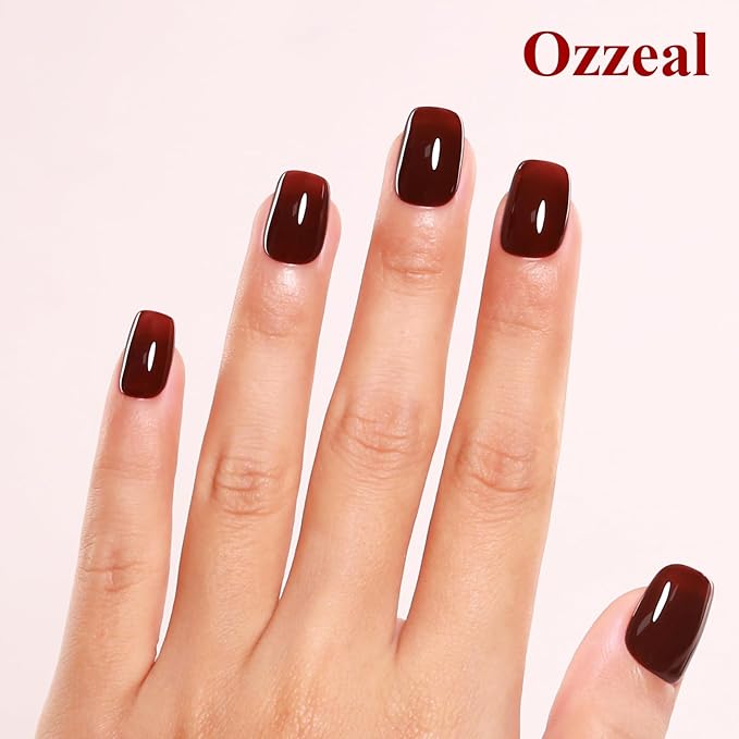 Gel Polish, 0.5 Fl Oz Dark Chocolate Brown Gel Nail Polish Autumn Winter Soak Off LED UV Maroon Gel Nail Polish Art Starter Manicure Salon DIY Nail Gel Polish