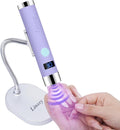 Mini UV Light for Nails with Auto Sensor & Gooseneck Stand,Portable Cordless Nail Lamp Flash Cure Lamp with LCD Display,Handheld UV Light for Gel Nails at Salon & Home Use (Purple)