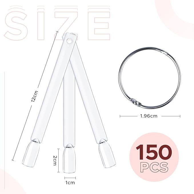 AZUREBEAUTY 150 Pcs Clear Nail Color Sticks, Fan Shape Nail Art Polish Display Tips, False Nail Sample Sticks, Nail Practice Color Display, Transparent Polish Board