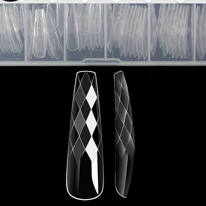 3D Diamond Shaped Polygel Nail, Extension Clear Full Cover False Nail Tips, Hybrid Gel Acrylic Nail, Diamond Fake Nails, 14 Sizes Building Artificial Press on Nail (style 9, 120pcs)