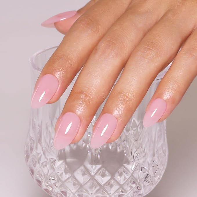 Imtiti Jelly Gel Nail Polish - Nude Pink, 0.5 Fl Oz, Soak Off LED-UV, Starter Kit for DIY Manicure