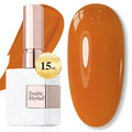 Double Rhythm Gel Polish 15ML Jelly Sheer Pastel Light Milky Color Pearl White Bottle 1 PC 0.5 OZ Full Size Nail Art Salon at Home (Deep Ginger Yellow-D1448)