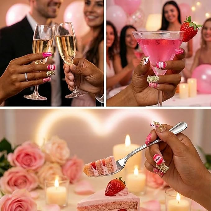 10 Pieces Luxury Acrylic Press On Nails Short Handmade Duck Nails, Pink Thickened False French Nails, Exaggerated Red Lips And The Dollar Sign, Reusable Fake Nails, Acrylic Nails (S)