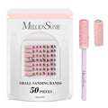 MelodySusie 50 Pcs Nail Drill Bits Small Sanding Bands with 3.1mm Mandrel Bit, 120 Medium Grit Nail File for Acrylic Nails Gel Manicures and Pedicure, Pink