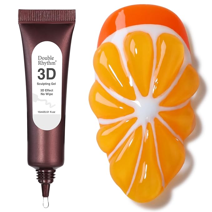 Double Rhythm 0.5 Oz 3D Nail Gel Nail Art Sculpting Gel No Wipe Gel Polish for Nail Designs DIY Nail Art for Drawing, Molding, Sculpture and Decoration (3D Sculpting Gel Clear)