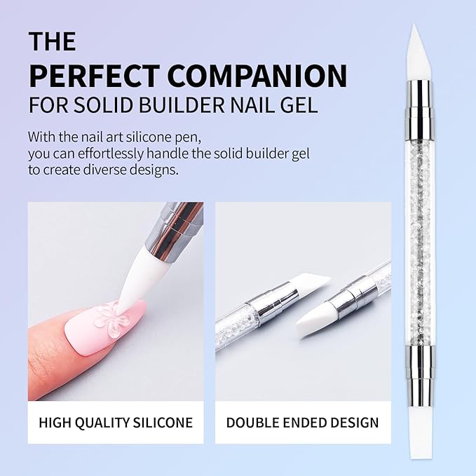 3D Gel Nail Art Kit-Solid Builder Gel for Nails 3D Sculpting Carving Building Modeling Hard Extension for Beginner DIY Salon at Home Cured Needed