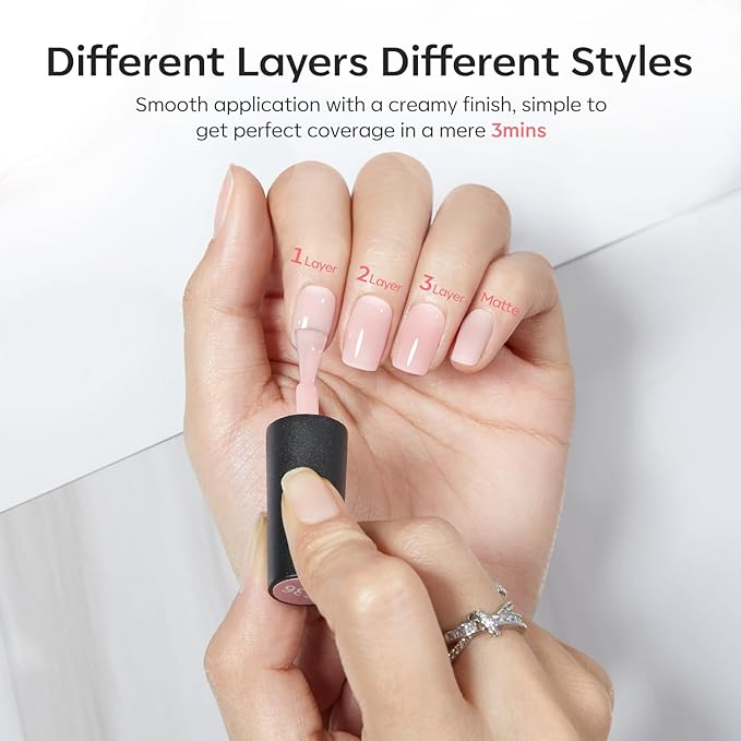modelones15 ML Milky Pink Gel Nail Polish with 4 Colors Gel Mini Salon