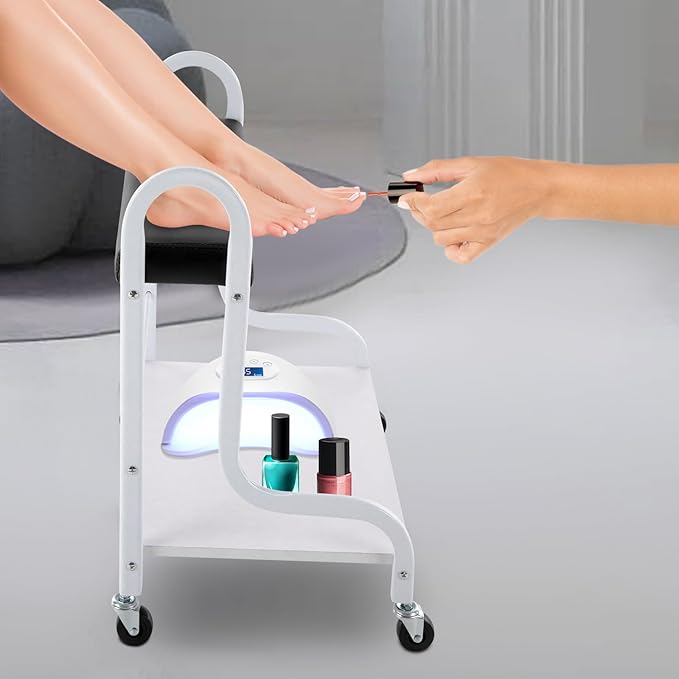 Rolling Trolley, Beauty Salon Nail or Foot Bath Spa Portable Trolley Cart with Wheels & Foot Pad, Foot Rest Pedicure Manicure Funiture Massage Table Salon for Hair Salons, Family Bathrooms