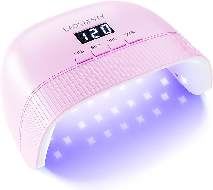 UV Nail Lamp - Fast Drying, UV Light for Gel Nails with 30 Dual Lamp Beads, 4 Timer, LCD Display, Energy Efficient LED Nail Light for Home & Salon Purple