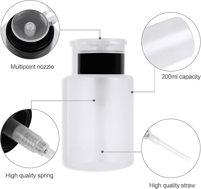 600 PCS Lint Free Nail Wipes,Non-Woven Fabric Nail Cleaning Pads Lash Extensions Glue Cleaning Wipes,accompanied by 1 Empty Pump-Style Bottle Dispenser Nail Care Set (White)