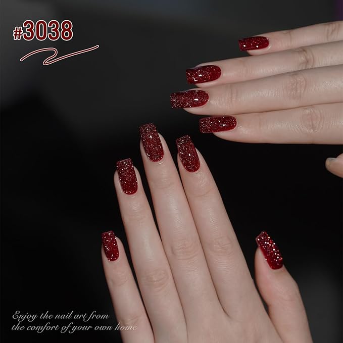 GAOY 16ml 6 Colors Red Gel Nail Polish Set, Bright Burgundy Crimson Glitter, Soak Off UV Light Cure Gel Polish for Salon and Nail Art DIY at Home, Red Onyx