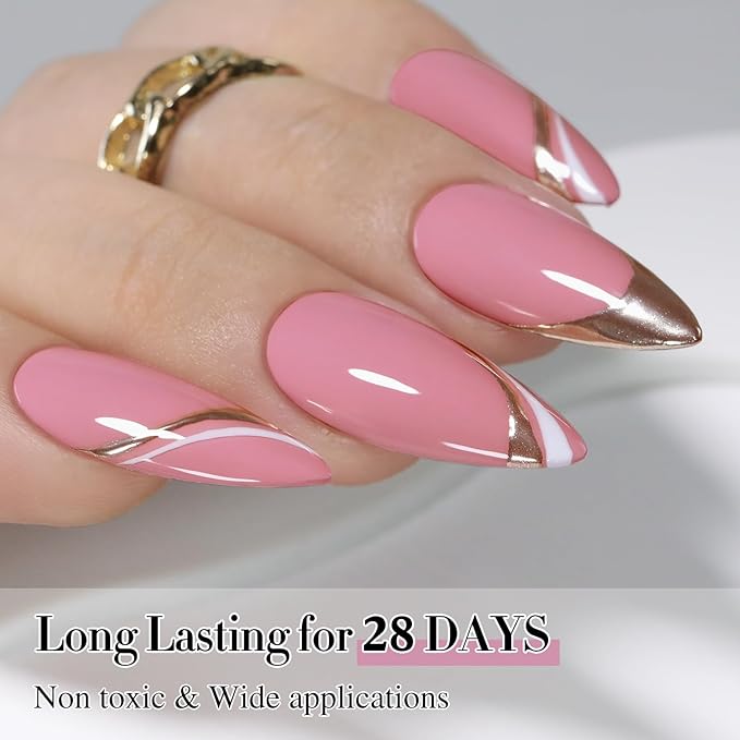 Double Rhythm Gel Polish 15ML Jelly Sheer Pastel Light Milky Color Pearl White Bottle 1 PC 0.5 OZ Full Size Nail Art Salon at Home (Pale Pink-D1470)