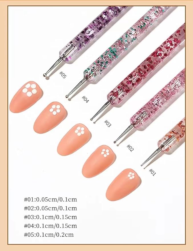 Nail Art Brushes Set, 20pcs Nail Design Painting Brushes, Professional Nail Art Design Brushes, Nail Fine Liner Brushes, White
