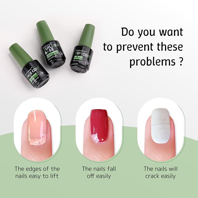Base Coat Gel Polish for Nails, Clear Crystal Strengthen Apex Building Enhance Reinforce, Long Lasting 28+ Days, Safe Formula Protect Uneven Thin Damaged Weak Nail（U V Nail Lamp Needed）