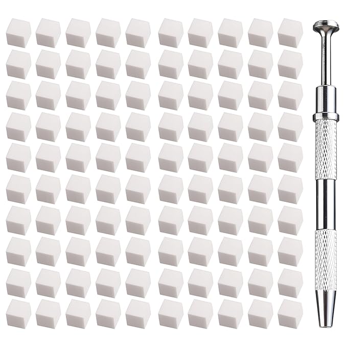 100 Pcs White Soft Nail Sponges for Ombre, 4 Claws Nail Sponge Metal Grabber,Ombre Nail Brush Nail Supplies Manicure Nail Art Tools Nail Accessories