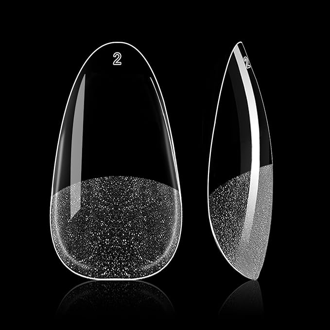 Teardrop nail tips False Nail tips-Half matte nail extension tips kit full cover nail tip press on 12 sizes 600pcs pre-shaped nail tips set false nail tips for nails Salon Or Home DIY