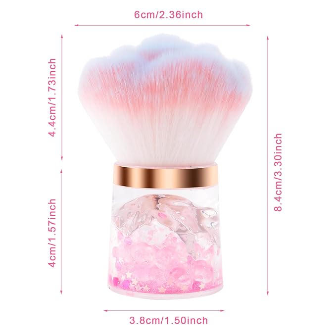 Nail Dust Brush, Pink Rose Soft Dust Brush for Nails, Nail Art Dust Powder Remover Brush, Nail Duster Brush Makeup Brushes Manicure Brush Clean Up Tools Nail Art Brush…