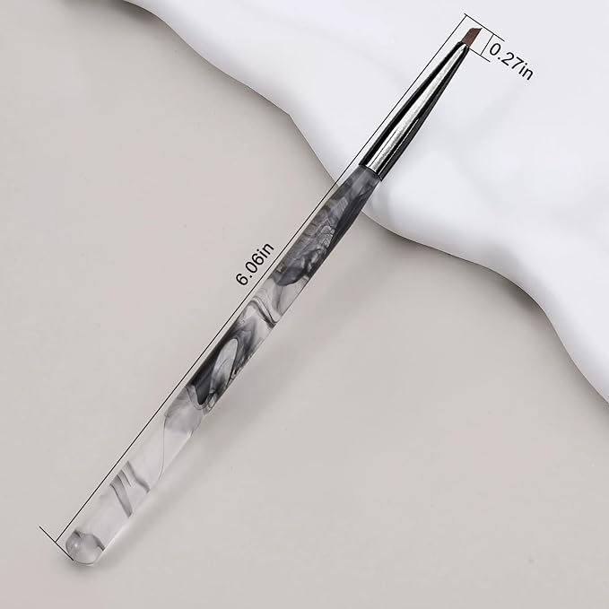 SILPECWEE Nail Brush for Drawing Petals and Butterflies, Acrylic Nail Art Paint Brushes Manicure Brush Nails Design Tool for Women Watercolor Paint & Oil Painting - Black Marble
