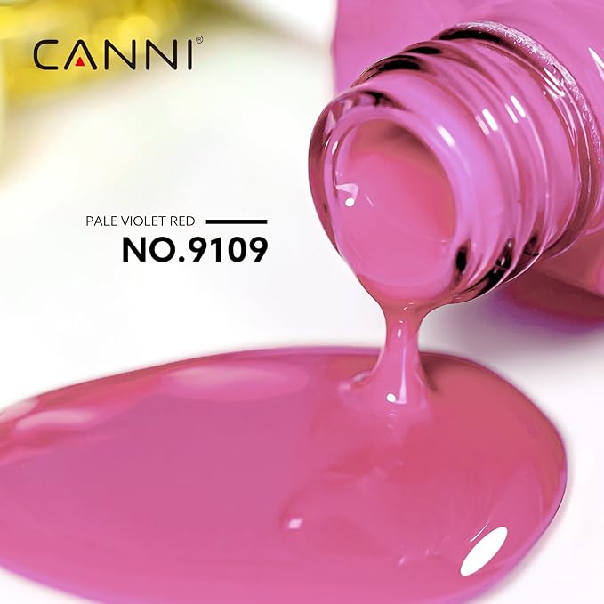 CANNI Red Pink Gel Nail Polish, 1Pcs Red Gel Polish Baby Pink Color Nail Polish High Gloss Soak Off U V Nail Manicure Salon DIY