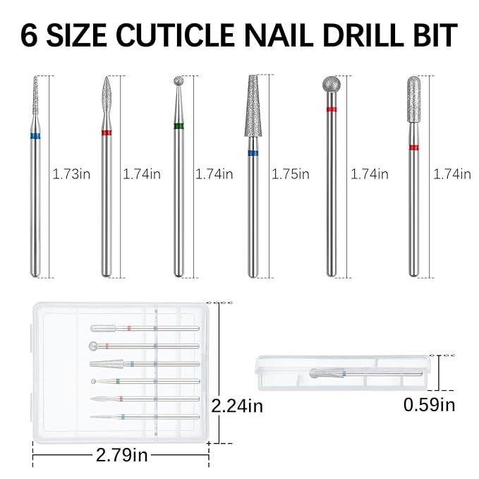 Cuticle Drill Bit,Nail Drill Bits Flame Cuticle Clean Drill Bit for 3/32''Electric Nail File Machine Cuticle Bit Nail Prep Tool (Red Bule Green, Mix)