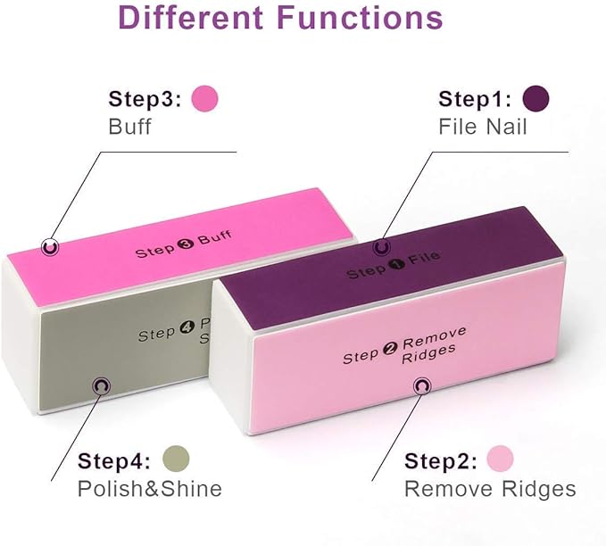 10PCS Nail Buffer Block, AHIER 4 Way Colorful Buffing Block Shine Polisher Nail Buffing File Manicure File Sanding Files