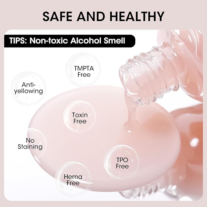 GELLEN Clear Nail Polish Ridge Filling Base Coat, Sheer Nude Tint Ridge Filler For Nails | Smooth Strengthen Nourish Damaged Dry Finger Nails | Shea Butter, Vit E, Protein | Toxin HEMA & TPO Free