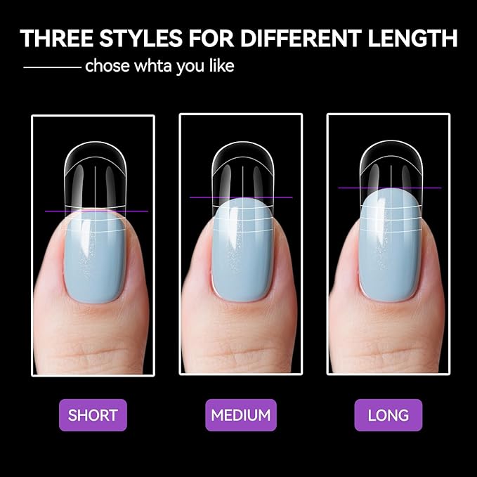 Gelike EC Toes Dual Forms for Extension: 300 Pcs Color Nail Form, 15 Size Nail Forms For Builder, Half Matte Gel Forms For Manicure Art Design Salon Diy