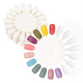 20Pcs False Nail Swatches Wheels for 360 Color Nail Tips Acrylic Nail Art Polish Display Nail Practice Tips Board for Manicure, Home DIY/Nail Art Salon Show, Natural